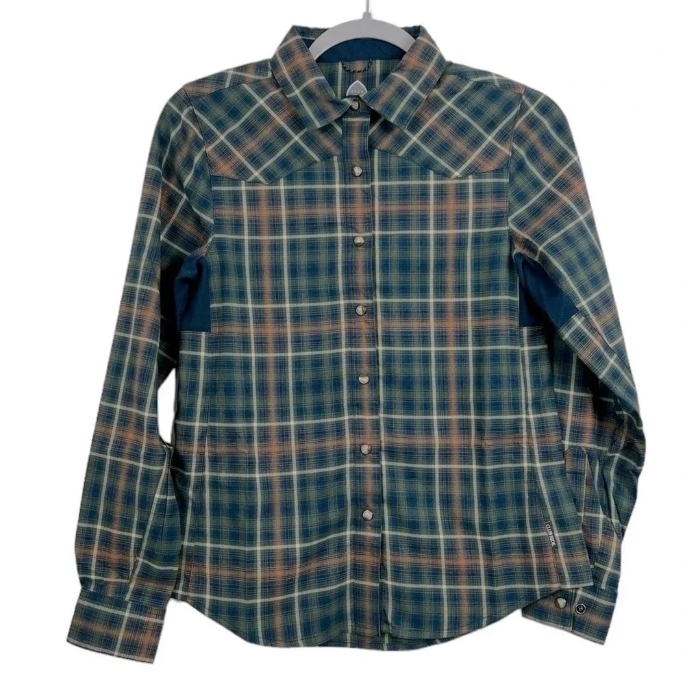 Club Ride NWOT‎ Women’s XS LIV’N Flannel Snap Button Up Long Sleeve Pocket Shirt